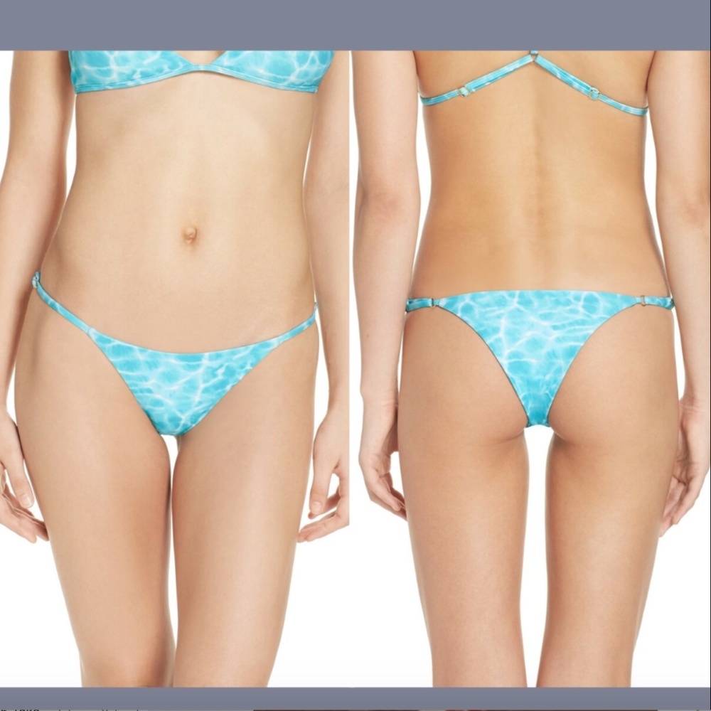 NWT $78 Issa de' Mar Bondi Brazilian bikini Bottom Blue‎ [ SZ Large ]